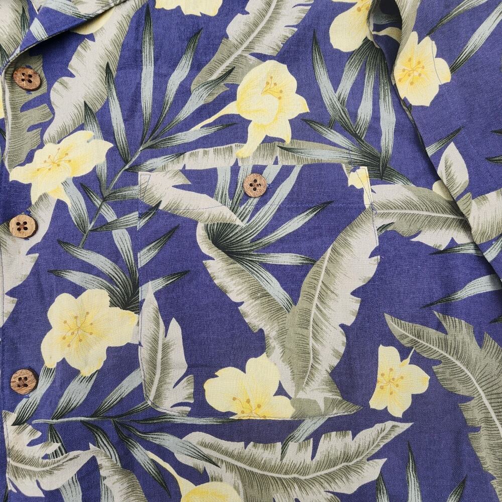 Paradise Coves Hawaiian Shirt 100% Silk Tropical Floral Button Down Mens XL - Picture 5 of 10
